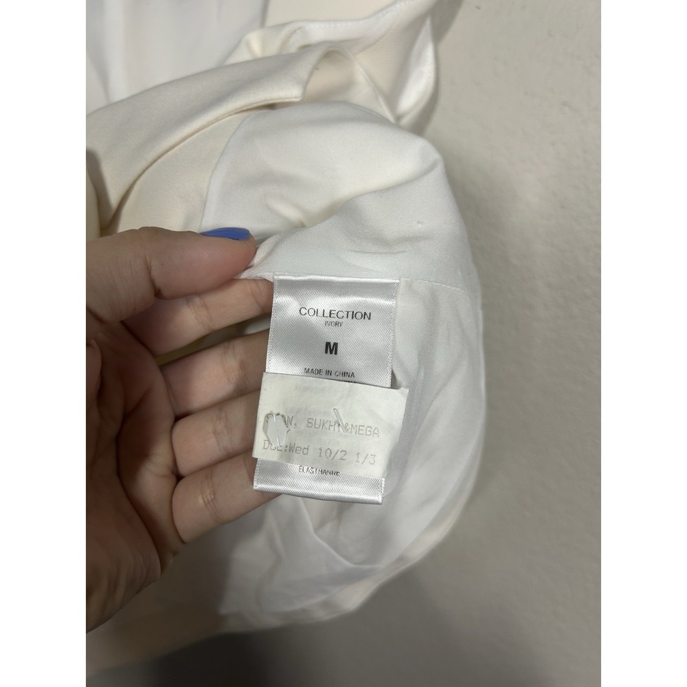Favorite Daughter Ivory Favorite Tailored Vest Women M Crop V Neck Classy $188 - Picture 8 of 13
